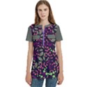 Summer Floral 2 Women s Zip Front V-Neck Short Sleeve Casual Top Pocket Shirt View1