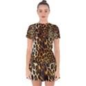 Leopard Skin Texture, Macro, Brown Drop Hem Mini Chiffon Dress View1