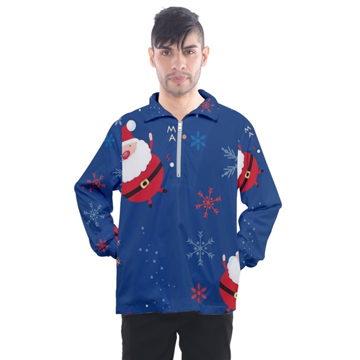 Feliz Natal, Santa, Merry Christmas Men s Half Zip Pullover