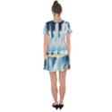 Delicate Watercolor Painting Surreal Oasis Scene With Intense Dramatic Lighting Drop Hem Mini Chiffon Dress View2