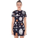 Space Galaxy Universe Stars Sky Drop Hem Mini Chiffon Dress View1