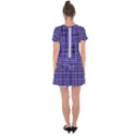 Blue Tartan Plaid 1 Drop Hem Mini Chiffon Dress View2