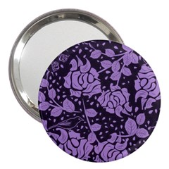 Floral Wallpaper Purple 3  Handbag Mirrors by ImpressiveMoments