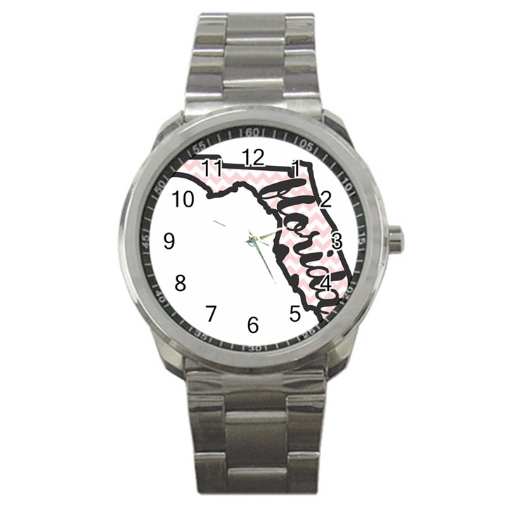 Florida Map Pride Chevron Sport Metal Watches