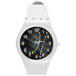 Fractal Digital Art Round Plastic Sport Watch (M) Front