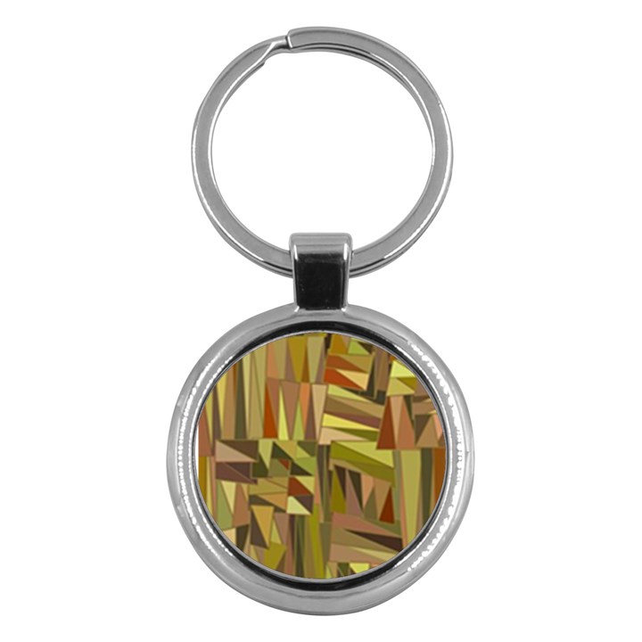 Earth Tones Geometric Shapes Unique Key Chains (Round) 