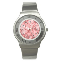 Coral Colored Hortensias Floral Photo Stainless Steel Watch by dflcprintsclothing