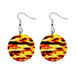 Red  Waves Abstract Series No19 Mini Button Earrings Front