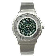 Background Pattern Leaves Texture Design Wallpaper Stainless Steel Watch by pakminggu