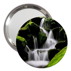 Waterfall Moss Korea Mountain Valley Green Forest 3  Handbag Mirrors by Ndabl3x