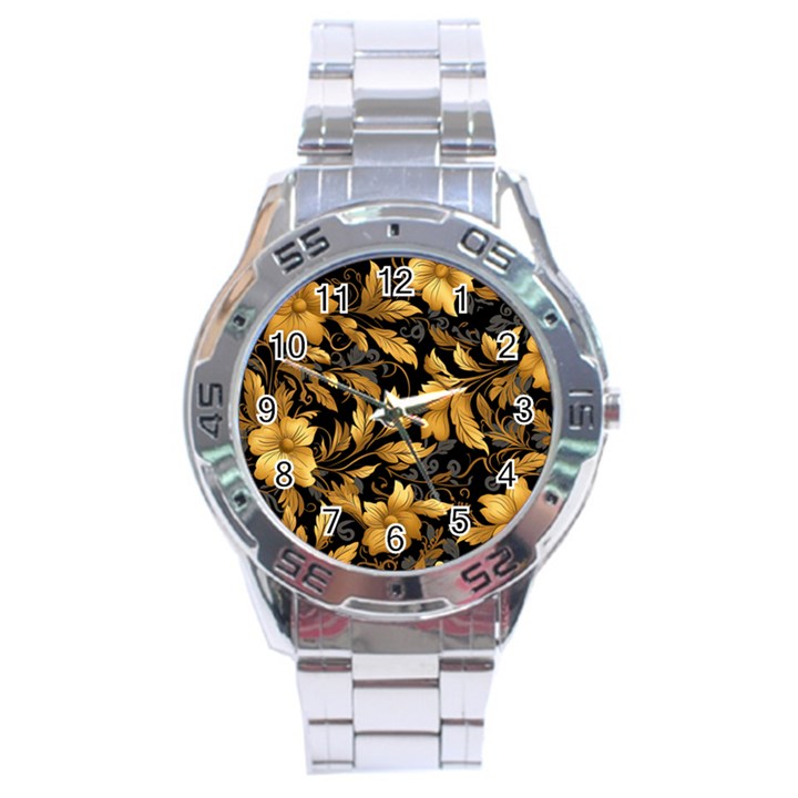 Flower Gold Floral Stainless Steel Analogue Watch