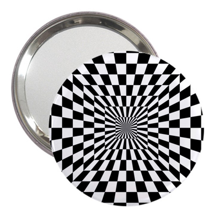 Optical-illusion-chessboard-tunnel 3  Handbag Mirrors